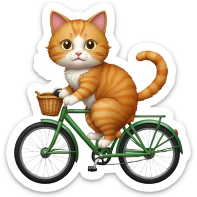 Un chat qui fait du vélo sticker