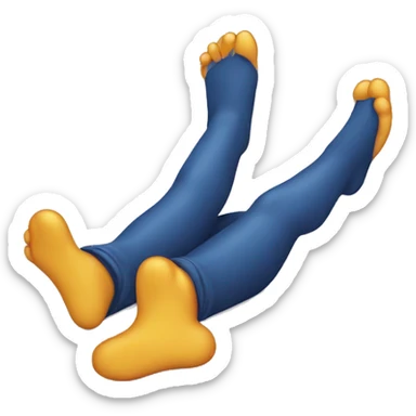 Emoji lying on stomach with feet up sticker