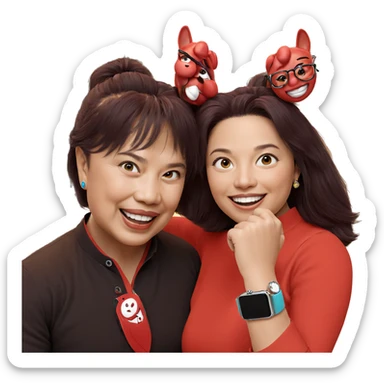 smiling with a stylish watch sticker