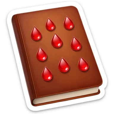 Brown book with blood droplets  sticker