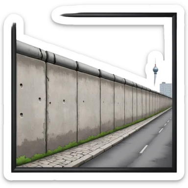 berlin wall long in front without man sticker