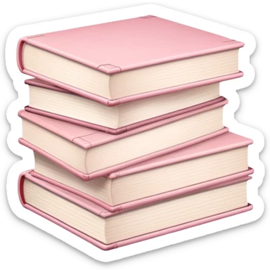Stack of pastel pink books sticker