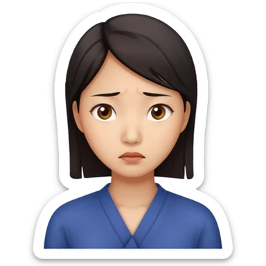 worried asian woman sticker