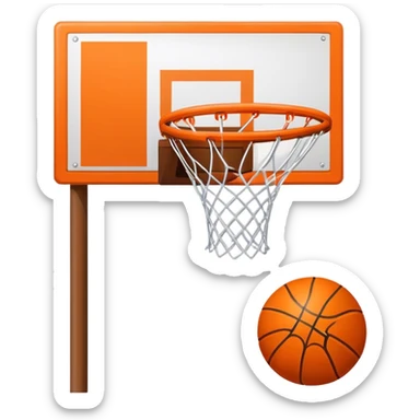 Orange flag with basketball in the middle sticker