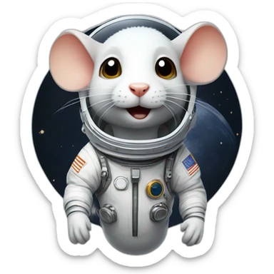 astronaut rat levitating sticker