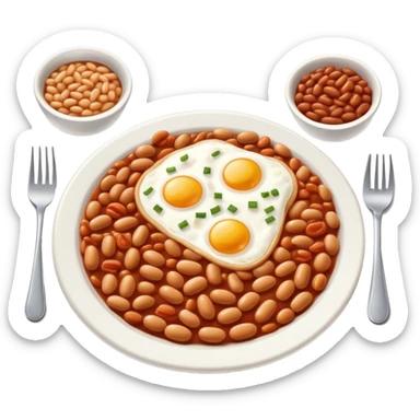 English breakfast with baked beans  sticker