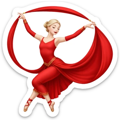 Emoji de una mujer bailarina de danza aerea en telas sticker