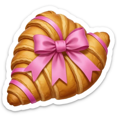 Croasant com laço rosa sticker