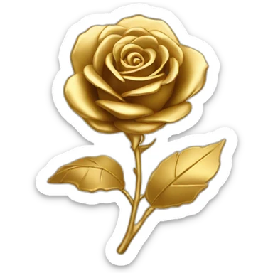 gold rose 2d logo sticker