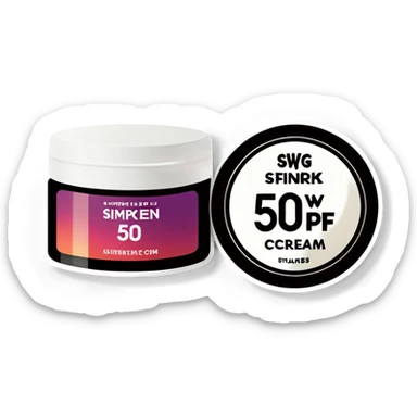 Aesthetic SPF 50 cream sticker