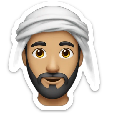 young Arab man with a long beard sticker
