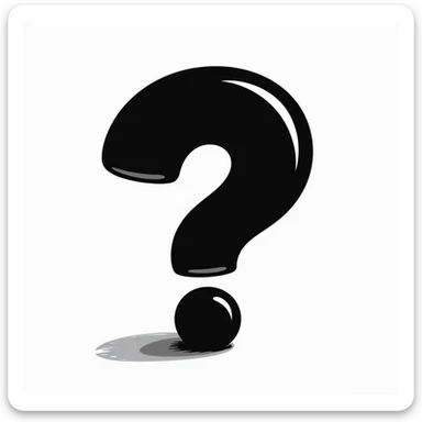 question mark with a shadowy background sticker