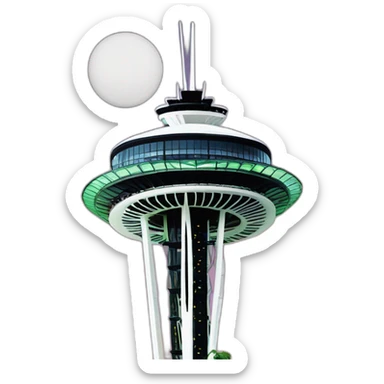 Seattle space needle, Amazon spheres sticker