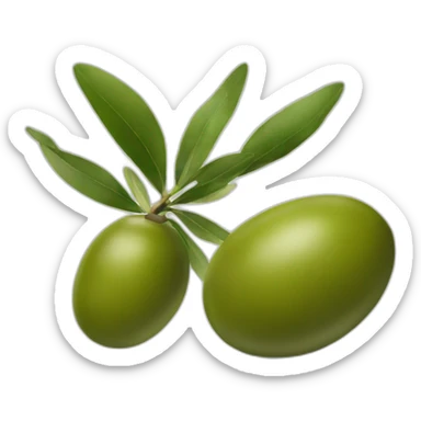 an olive touching an olive sticker