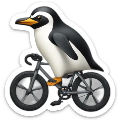 un punguin qui fait du velo sticker