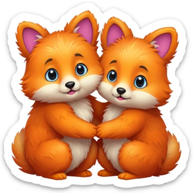cute animals in love sticker