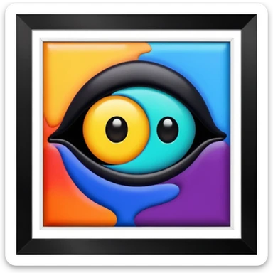 weird painting with a frame   sticker