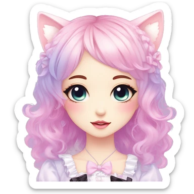 Gorgeous Edgy Kawaii Lolita Pastel Gradient Beautiful Anime Emo CatLady sticker