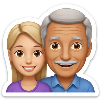 Old Dad with his girl
 sticker