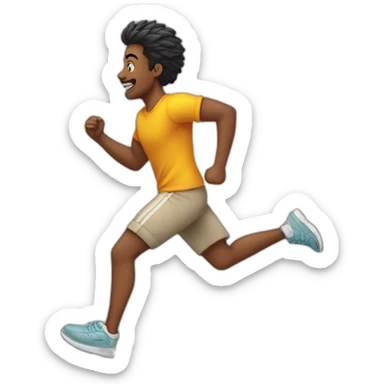 Running from the side in casual attire sticker