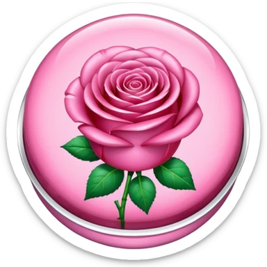 un bonbon rose rond dans un emballage sticker