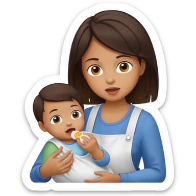 woman pretending to eat baby sticker