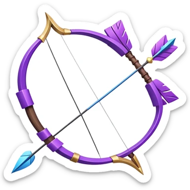 Purple bow and arrow sticker