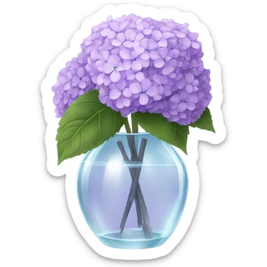 Lilac Hydrangeas in crystal vase sticker