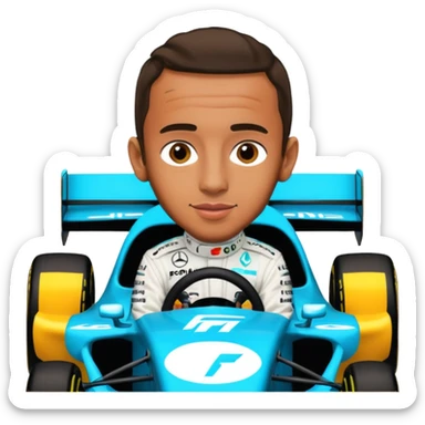Lewis Hamilton in a f1 car sticker