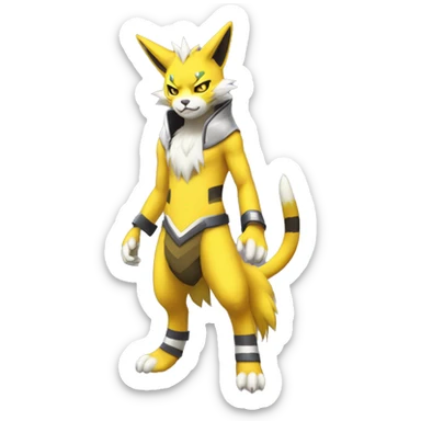 Yellow lombax-Zeraora-Renamon-cat full body sticker
