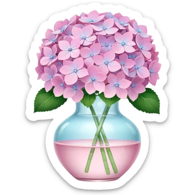 Pink Pastel Aesthetic Hydrangeas In A Vase sticker