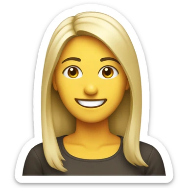 woman editor with smile sticker