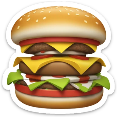 Hamburger with arms sticker