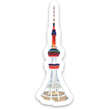 N Seoul Tower Landmark Emoji – Showing the tower atop Namsan Mountain with city lights in the background. sticker