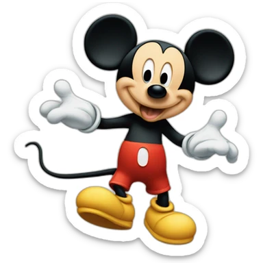 Mickey Mouse getting jump sticker