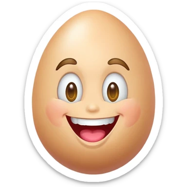 Colored egg with 80s hairstyle laughing sticker