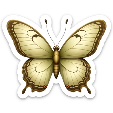 Cinematic realistic khaki butterfly sticker