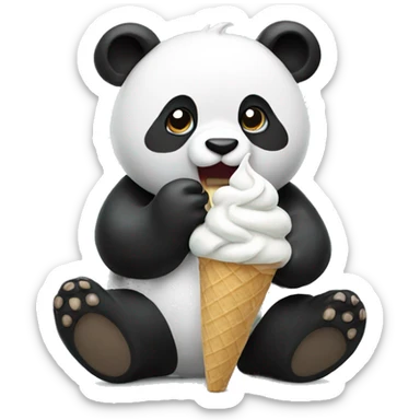 Panda eating ice cream sticker