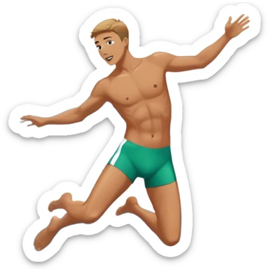 un hombre saltando a una piscina olimpica sticker