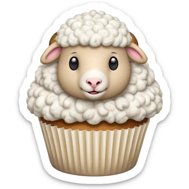 Sheep popping in the cupcake sticker