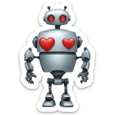 robot doing heart with hands sticker