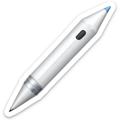 white colored crayon with a sharp white tip sticker