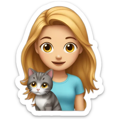 Girl have a cat sticker