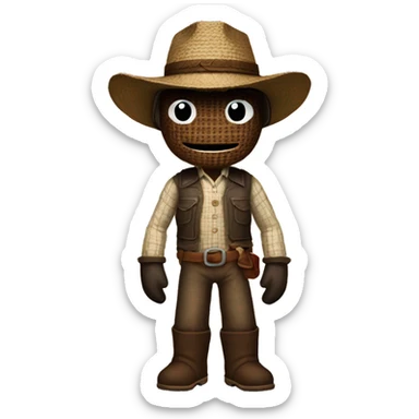 sackboy in a farmer outfit sticker