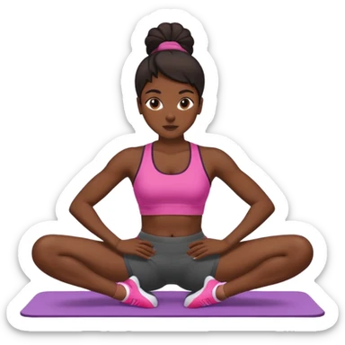 Black woman abs workout  sticker