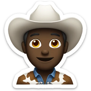 dark-skinned cowboy and white hat sticker