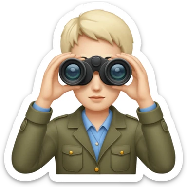 looks through binoculars sticker