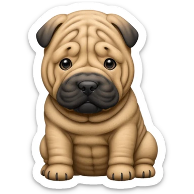 Shar Pei black sticker