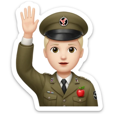 Apple person emoji doing a nazi salute sticker