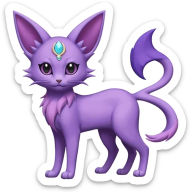 Purrloin-Espeon-Fakémon-hybrid-creature (full body)  sticker